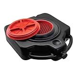 LUMAX Black LX-1632 15 Quart Drainmaster Pan and Waste Storage. Ideal for Oil Recycling, Drain Direct-No Oily Tub, Funnel, Mess to Clean-Up on Top or Side