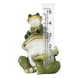 La Crosse 704-4114 5 in. Table Standing Polyresin Frog Rain Gauge