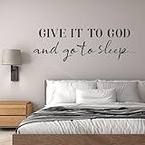 SUPERDANT Wall Decals Give It to God Quotes Wall Stickers Vinyl Art Decor Stickers DIY Saying Vinyl Art Decal Sticker Home Decoration for Living Room Bedroom Kitchen School Dormitory Wallpaper Decor