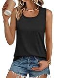 AUTOMET Womens Tank Tops Square Neck Trendy Cute Summer Tops Clothes Outfits 2026 Fashion Black L