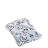 Vera Bradley Fleece Travel Blanket with Trolley Sleeve, Soft Sky Paisley