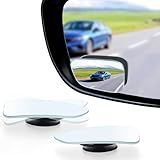 LivTee Blind Spot Car Mirror, HD Glass Frameless Convex Side Mirror Blindspot, Wide Angle Rear View Mirrors for SUVs, Trucks and RVs - Car Accessories