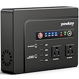 powkey Portable Power Station 200W, 146Wh Portable Solar Generator Battery Pack with 2 Pure Sine Wave AC Outlets/4 USB A/1 DC Port, Lithium Battery Backup Power Supply for Camping Travel Outdoor Home