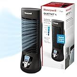 Honeywell HTF210B QuietSet Personal Table Fan, Black – Oscillating Personal Fan with Quiet Operation and 4 Levels of Power and Sound