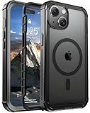 jaroco Magnetic for iPhone 15 case, [Compatible with MagSafe][Military Grade Drop Protection][Heavy Duty Protection][Non-Slip][Shockproof] with 2-Layer Durable Bumper Phone Case 6.1''-Black