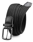 CHAOREN Stretch Belts for Men - Braided Elastic Golf Belt for Men 1 3/8"- Gift for Casual Jeans Shorts