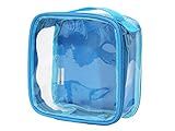 EzPacking Clear TSA Approved 3-1-1 Travel Toiletry Bag for Carry On/Quart Size Transparent Liquids Pouch for Airport Security/Reusable See Through Vinyl & PVC Plastic Organizer Men Women (Turquoise)