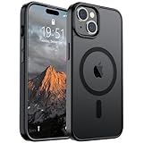 SUPFINE Magnetic for iPhone 15 Case (Compatible with MagSafe) (Military Grade Drop Protection) Slim Translucent Matte Shockproof with Anti-Fingerprint Phone Case, Black
