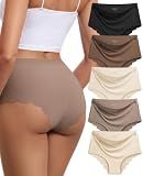 SDEOER High Waisted Underwear for Women No Show Seamless Panties 5 Pack
