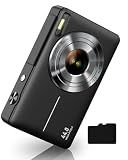Digital Camera 1080P with 32G Card 16X Zoom Flash Portable for Kid, Black