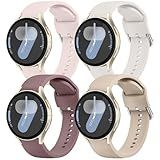 4Pack Bands Compatible with Samsung Galaxy Watch 7 40mm 44mm, 20mm Soft Silicone No Gap Sport Band Replacement Strap for Galaxy Watch 7 6 5 4 FE Band Women Men (4Pack A)