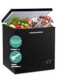 F.W.WOOLWORTHS 7.0 Cu.Ft Chest Freezer 7 Gears Temperature Control, Deep Freezer with Removable Basket, Compact Freezer for Kitchen, Home, Office, Garage, Basement-Black