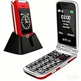 artfone G6 Pro Red - 4G LTE Flip Phone Unlcoked丨Cell Phone for Seniors丨2.4" Dual-LCD丨SOS Button丨Loud Speaker丨Camera丨Charging Dock丨Talking Clock丨Speed Dial丨 Hands-free丨Dumb Phone丨Caller-ID丨Large Fonts