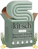 Kitsch Rosemary & Biotin Shampoo Bar - For Hair Growth, Strengthening, Thickening & Volumizing Shampoo for Women and Men - Free of Parabens, Sulfates & Silicones - Made in USA, 3.2 oz