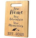 MY-ALVVAYS House Warming Gifts New Home, Perfect House Warming Gifts, New Home Gift Idea for Women Men Homeowner, New Apartment Essentials, New Home New Adventure New Memories 2025 Cutting Board