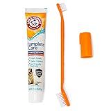 Arm & Hammer Complete Care Dog Dental Kit with Enzymatic Dog Toothpaste, Toothbrush and Finger Brush, Baking Soda and Calcium Formula for Plaque Tartar Control, Chicken Flavor, 2.5 Oz