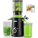 ECOSELF Cold Press Juicer - Wide Mouth Hopper for Fruits & Vegetables & Leafy Greens - Juicer Machines with Self Feeding - Hands-Free Design - Juice Extractor Machine Easy to Clean With Brush