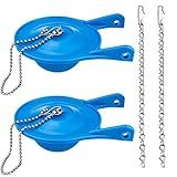 Toilet Flapper Replacement for Gerber, 2 Pack 3 inch for Gerber 99-788 with 2 Toilet Handle Chains Rubber Water Saving, Easy to Install