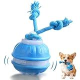 JWKPA Interactive Dog Toys,Dog Ball Toy with Squeaky Birdsong Sound and Stimulation,Automatic Motion Activated Dog Toy for Boredom,Indoor Outdoor Pet Exercise Toy for Small/Medium Dogs(Blue)
