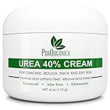 PurOrganica Urea 40% Foot Cream – Made in USA, Dermatologist Tested, Intensive Repair for Dry, Cracked Heels, Corns, Calluses & Rough Feet, Professional Strength Exfoliating & Moisturizing Cream