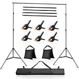 LDGHO Photo Video Studio 10x7Ft (WxH) Adjustable Background Stand Backdrop Support System Kit with Carry Bag