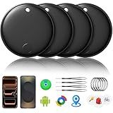 Air Tracker Smart Tags Android & iOS-4 Packs,Dual System Bluetooth Air Luggag Tracker Keys Finder/Item Locator Work with Apple Find My (iOS)&Google's Find Hub(Android) for Key,Backpack,Luggage Black