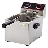 Winco EFS-16 Deep Fryer, electric, countertop single well, Silver, 16.14 x 9.65 x 13.58 inches