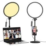 Anautin 10.5in LED Desk Ring Light, Video Conference Lighting for Zoom Meeting/Video Calls, Live Stream, Home Office, Computer Lighting for Webcam, Online Classes, Professional Streaming