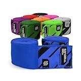 Sanabul Elastic 180 inch Boxing Hand Wraps for Boxing Gloves Muay Thai Kickboxing MMA Wraps for Men & Women, Blue,180"