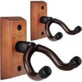 SNIGJAT Guitar Wall Mount 2 Pack, Hardwood Guitar Hanger Wall Hook Holder Stand with Screws, Guitar Wall Mount Hanger for Acoustic Guitar, Electric Guitar, Banjo, Bass, Mandolin