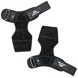 MaxOut360 Lifting Straps & Grips for Weight Lifting (Leather Hand Grips), Gym Straps Weight Lifting, Crossfit Grips for Deadlift, Gym Hand Grips for Women & Men, Black