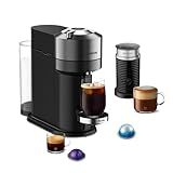 Nespresso Vertuo Next Deluxe Coffee and Espresso Maker, Pure Chrome with Aeroccino Milk Frother,1.1 liter, Black,Dark Chrome