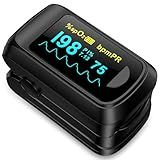 Fingertip Pulse Oximeter HealthTree Blood Oxygen Monitor Pulse Ox, Heart Rate monitor and Spo2 Reading Oxygen Meter Included Lanyard and AAA Batteries