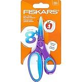 Fiskars Softgrip 6" Big Kids Scissors for Ages 8-11, Scissors for School or Crafting, Turquoise-Purple Ombre