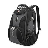 SwissGear 1900 ScanSmart 17” Laptop Backpack Grey/Black – Reflective Tech Backpack with ScanSmart Compartment – Multiple Organizer Pockets & RFID Scan Blocking Technology