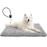 Mora Pets Pet Heating Pad Heated Dog Bed 9 Adjustable Temperature Cat Warming Mat with Timer Auto Power Off Heated Pet Bed 35 Inch for Large Dogs and Muti Cats Indoor
