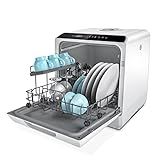 Hermitlux Countertop Dishwasher, 5 Washing Programs Portable Dishwasher With 5-Liter Built-in Water Tank, No Hookup Needed