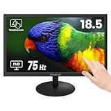 SKitphrati 18.5 Inch Touchscreen Monitor HD 1366x768, VESA Wall Mountable, 10-Points Computer Touch Screen PC Display with Type-B HDMI VGA Port, 75Hz Desktop Touch Display, Black