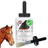 Pure Sole Hoof Oil - All Natural Hoof Conditioner for Horses with Hoof Oil Brush Applicator - Strengthens, Moisturizes and Treats Hoof Problems - 16 fl oz.
