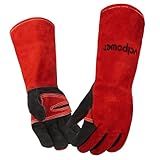 vclpower 16 Inch Welding Gloves Heat Resistant 932°F for BBQ,Oven,Grill,Fireplace MIG,TIG,Stick Welding,Forging,Animal Handling (L-Large)