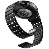 Bandletic Magnetic Silicone Band Compatible with Samsung Galaxy Watch 7 6 5 4 FE 40mm 44mm/for Galaxy Watch 6 4 Classic 43mm 47mm 42mm 46mm/Watch 5 Pro 45mm, 20mm No Gap Strap for Men Women, Black
