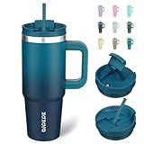 BJPKPK Tumbler With Handle And Straw 30oz Insulated Tumbler Cups With Lid Stainless Steel Travel Coffee Mug,Indigo Black