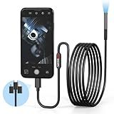 Endoscope Camera with Light, Borescope with 6 LED Lights,Endoscope with 9.8ft Semi-Rigid Snake Camera,IP67 Waterproof Inspection Borescope Camera with Light for Android iPhone iPad, Tools for Men
