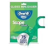 Oral-B Glide Mint Dental Floss Picks with Long Lasting Scope Flavor, 75 Picks