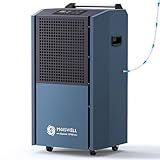 Moiswell 190 Pints Commercial Dehumidifier with Pump for Basements, Industrial Heavy Duty Commercial-grade Portable Dehumidifiers for Large Spaces Warehouse Grow Room, Water Damage Restoration