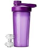 Mr. Pen- Shaker Bottles for Protein Mixes with Twist Cap, 28 oz, Purple Protein Shaker Bottle with Wire Whisk Ball, Mixer Bottle