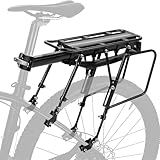 PIREKZUNT Rear Bike Rack, 300 LB Capacity Quick Release Bike Cargo Racks with Mudguard and Reflective, Adjustable Aluminum Alloy Bike Carrier Rack for 26"-29" Frames
