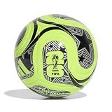 Adidas Unisex-Adult World Cup Soccer Ball, Lucid Lemon/Black/Silver Metallic, 5