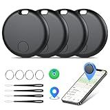 Air Tracker Tags-4 Pack: Smart Bluetooth Tracker, Item Finder Works with Apple Find My (iOS Only) App, Trakcer Tag Locator for Keys, Luggage, Satchel, weTag mini. (Not for Android Devices)