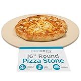 BIRDROCK HOME Pizza Stone for Oven and Grill | 16" Cordierite Baking Stone for Cooking, Bread, Pie, BBQ | Indoor - Outdoor | Grill, Smoker, Toaster Use | Ceramic Sheet for Crispy Crust (Round)